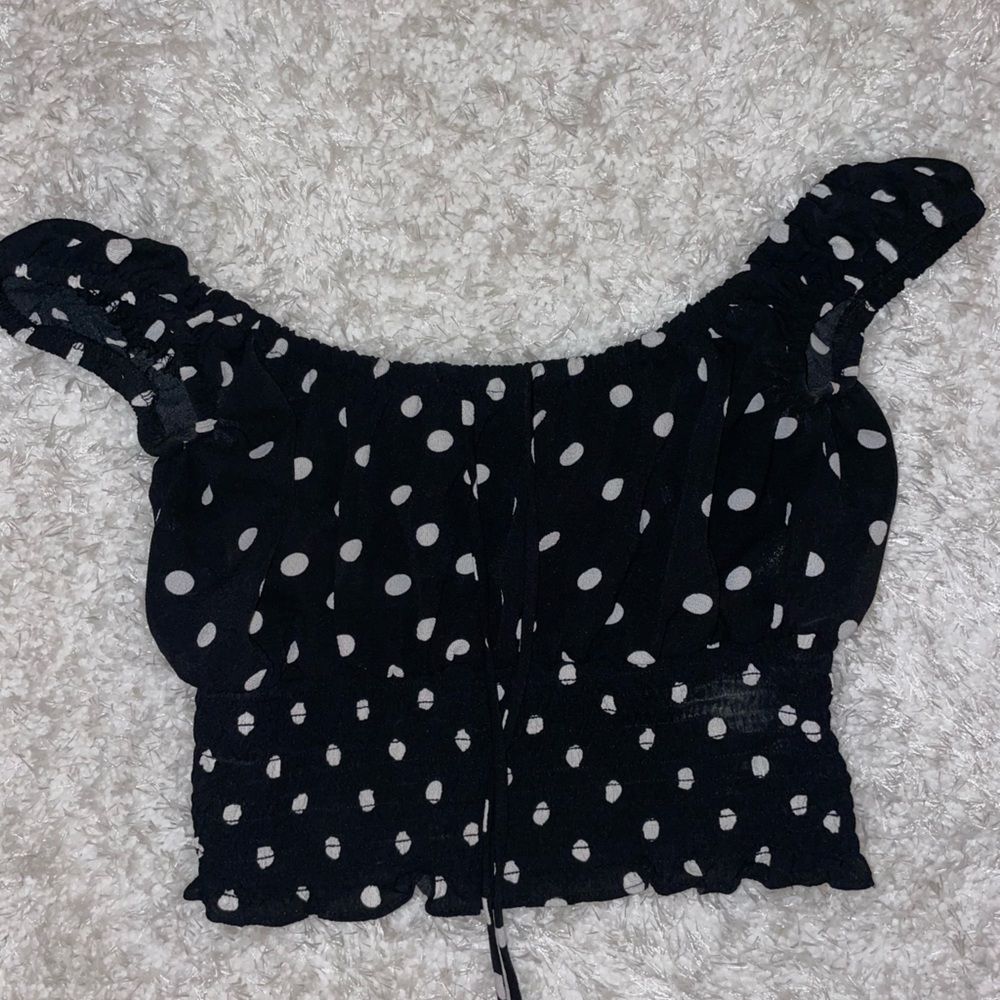 Cinched Pola-Dot Crop Top from Guess